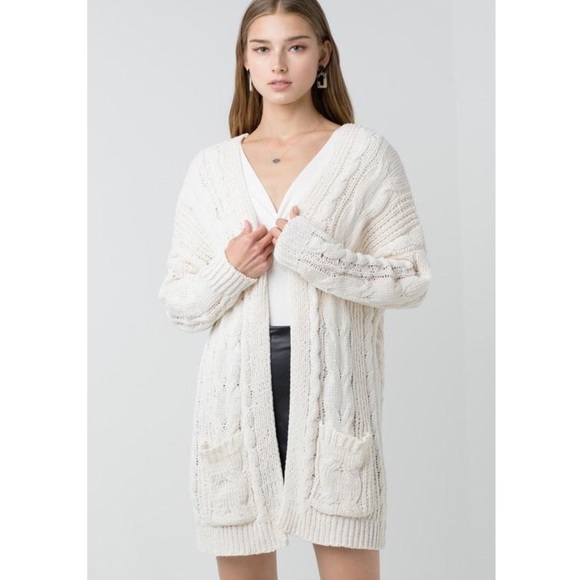 ivory chunky knit cardigan